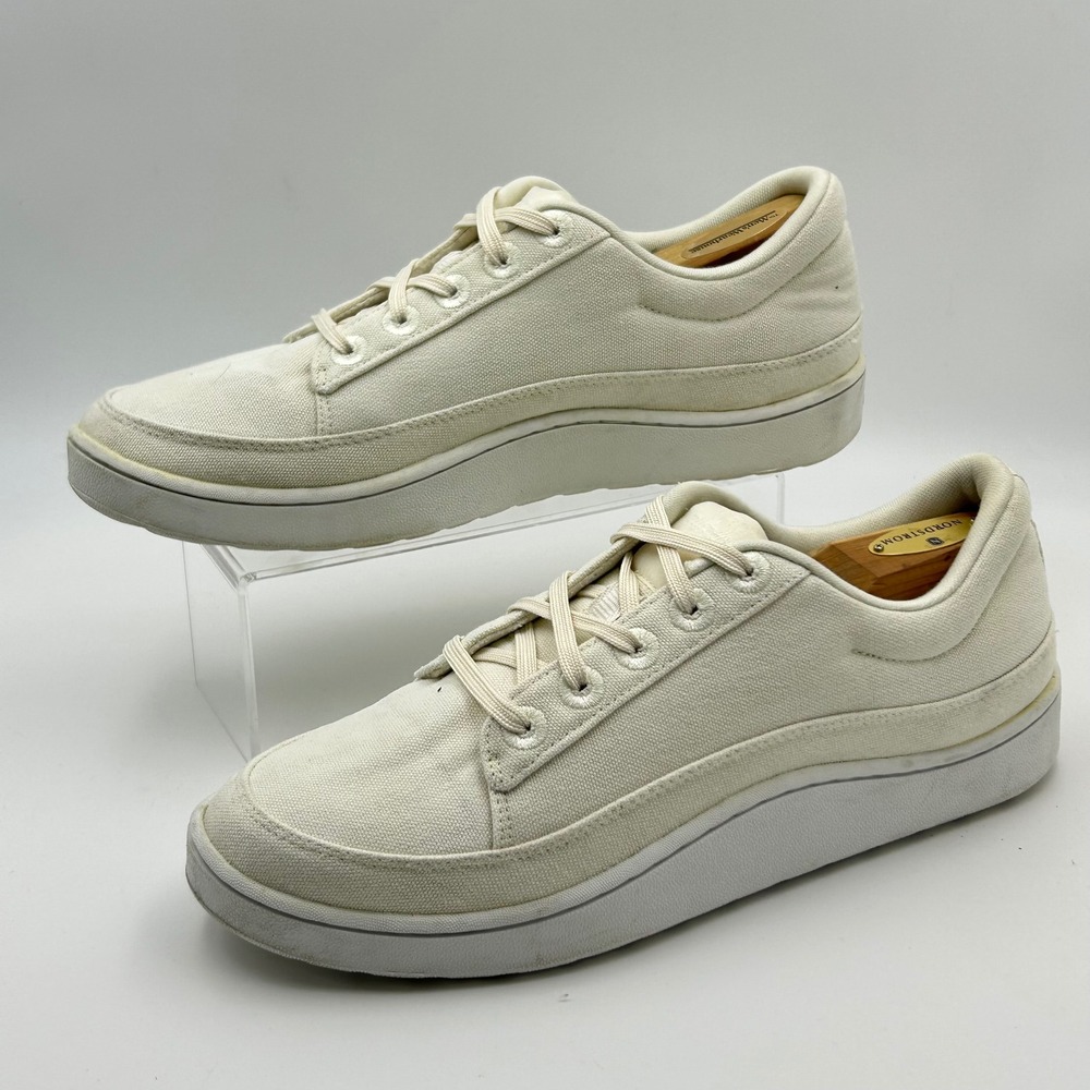 Allbirds Canvas Pacer Mens 10 Natural White Low Top Sneakers Sustainable‎ Casual